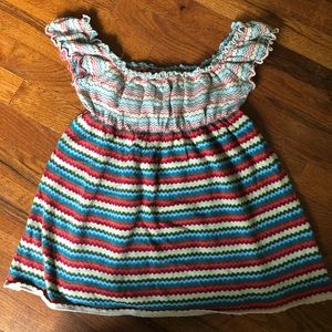 FREE PEOPLE Multicolored Off-The-Shoulder Blouse